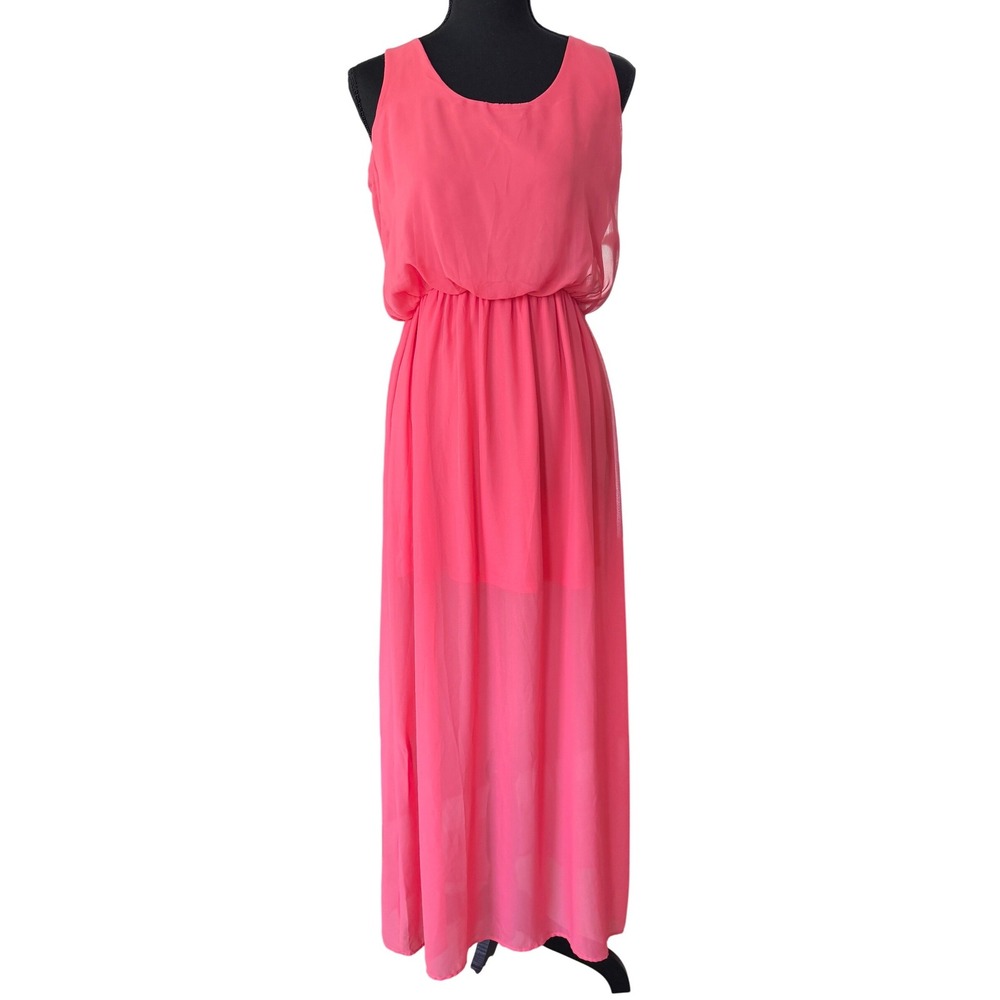 Malloy Sleeveless Open Back Maxi Dress Small Pink Resortwear Summer Vacation